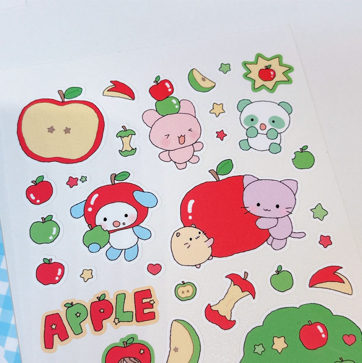 [RY29] Rayeon Fancy 'I Love Apple' Matte Sticker Sheet - Rayeon Fancy__korean_sticker_stationery