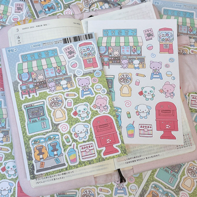 [RY39] NEW Rayeon Fancy 'Corner Shop' Matte Sticker Sheet - Rayeon Fancy__korean_sticker_stationery