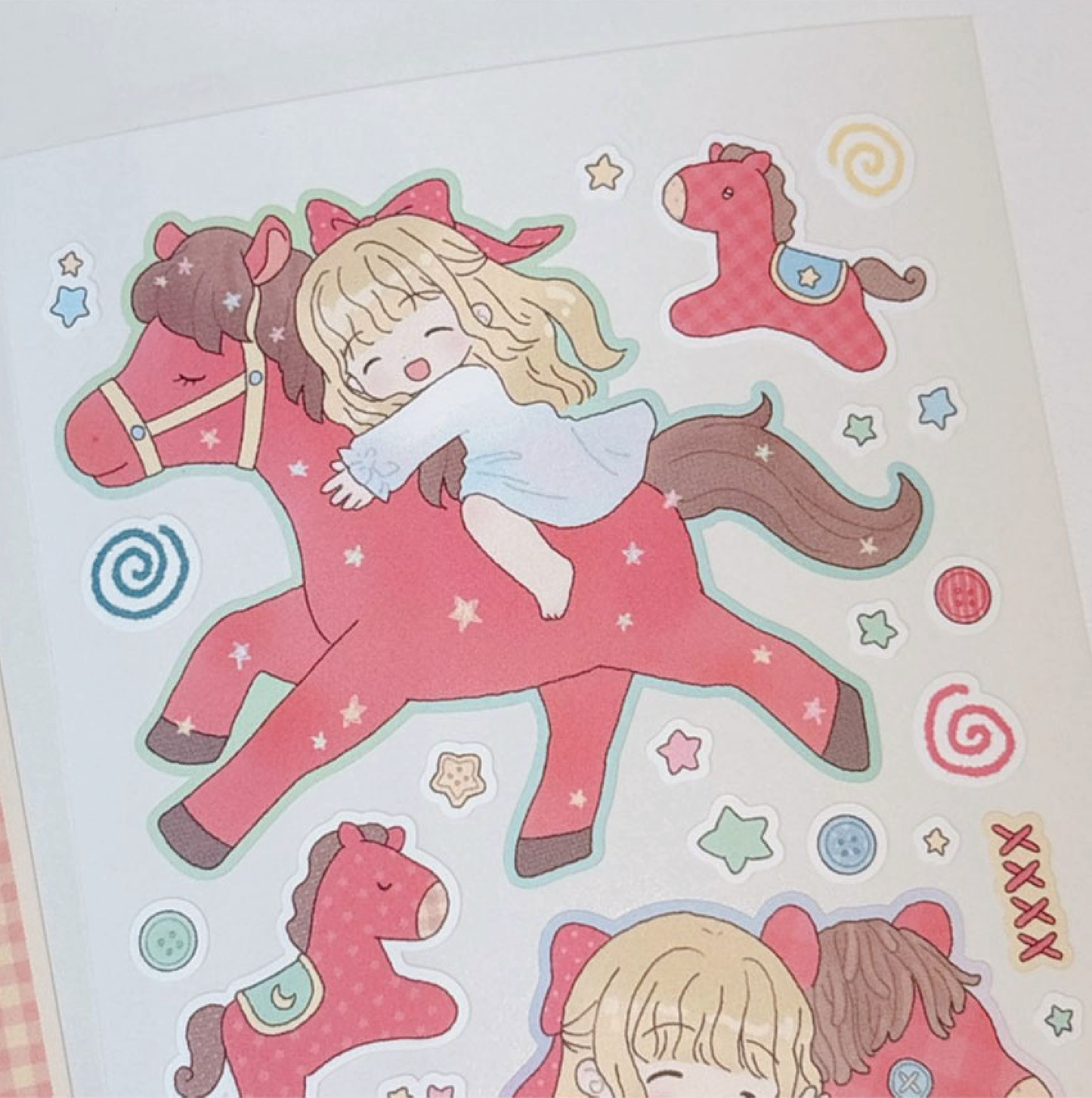 [RY45] NEW Rayeon Fancy 'Red Horse' Matte Sticker Sheet - Rayeon Fancy__korean_sticker_stationery