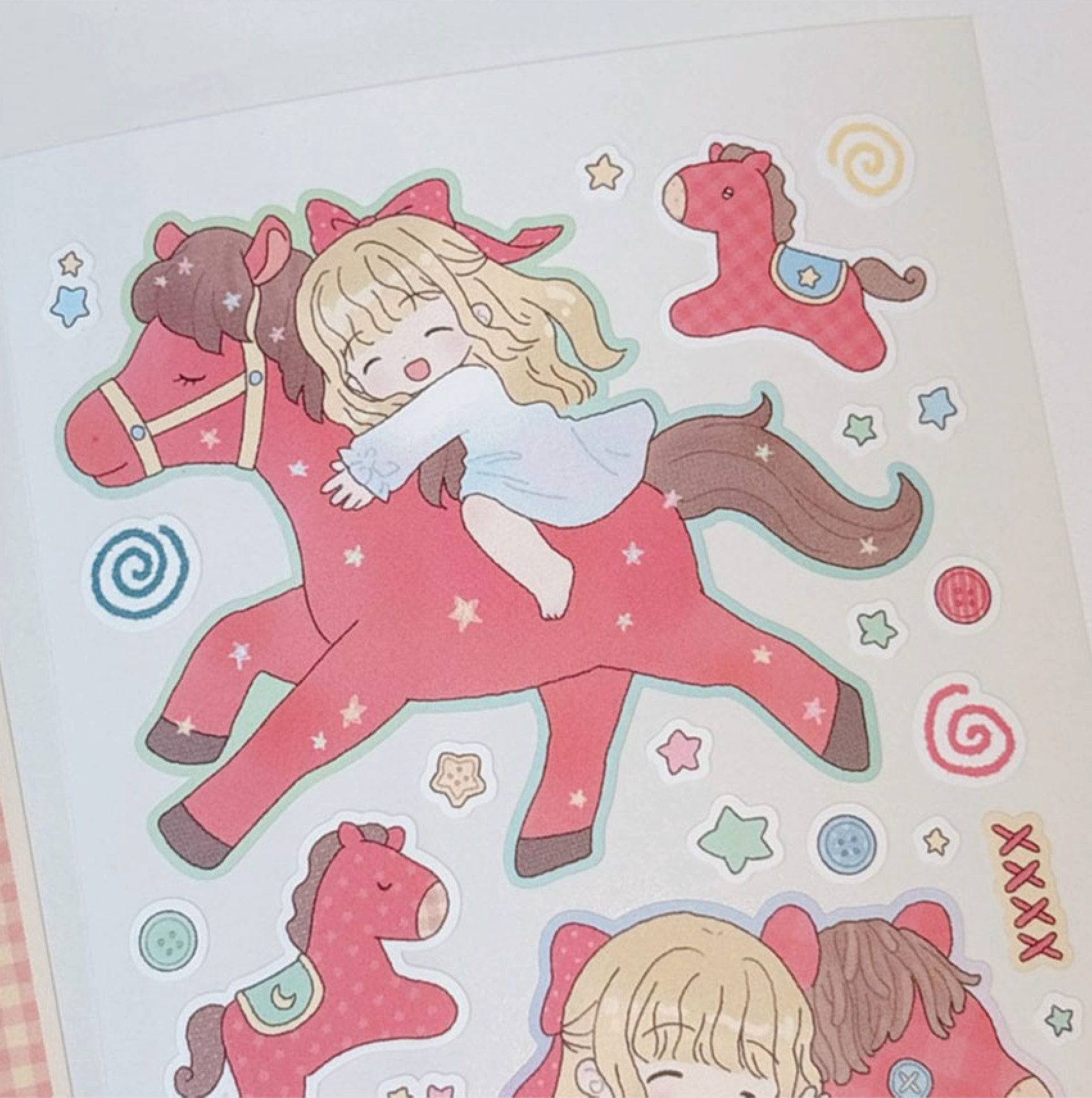 [RY45] NEW Rayeon Fancy 'Red Horse' Matte Sticker Sheet - Rayeon Fancy__korean_sticker_stationery