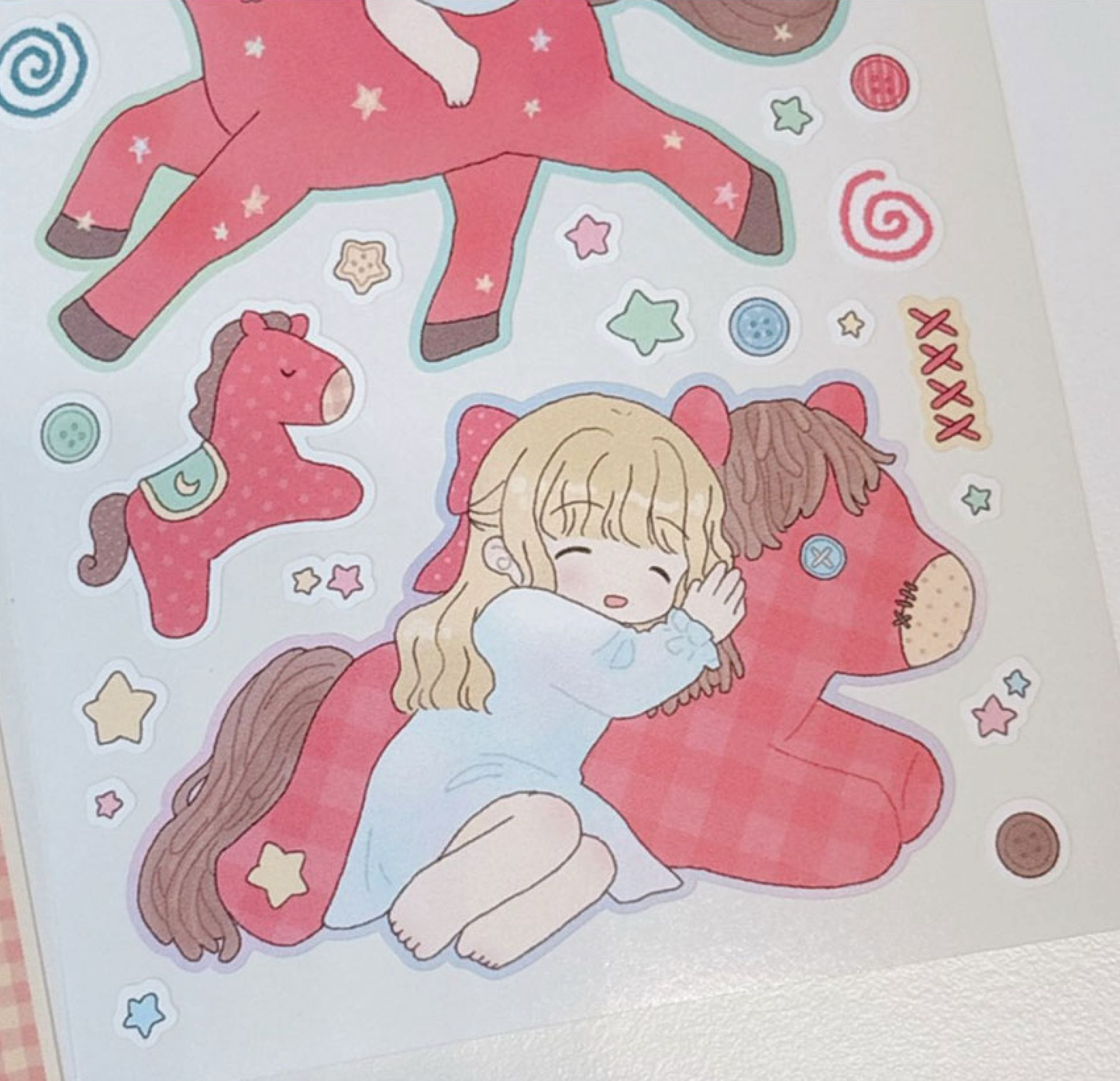 [RY45] NEW Rayeon Fancy 'Red Horse' Matte Sticker Sheet - Rayeon Fancy__korean_sticker_stationery