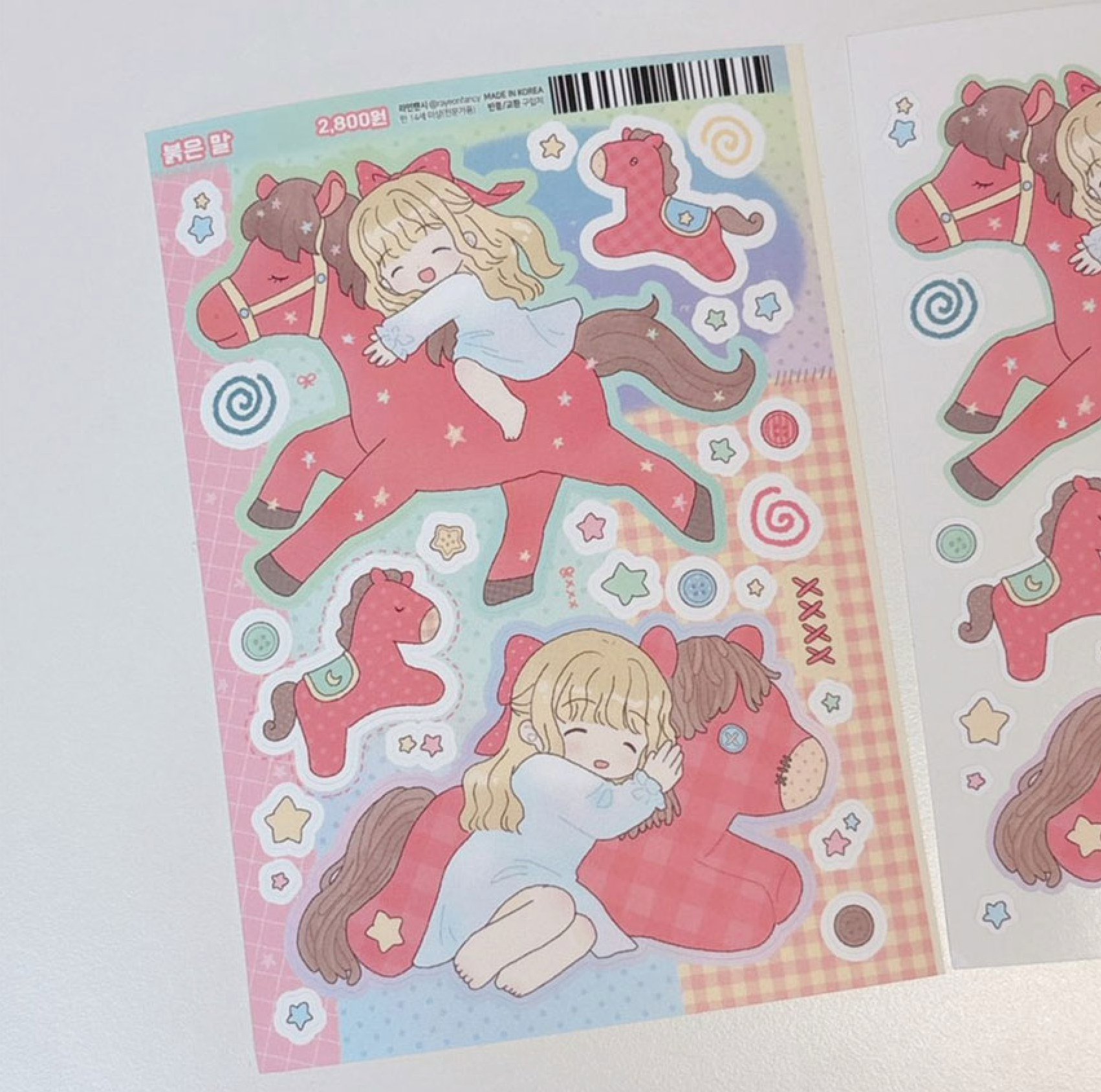 [RY45] NEW Rayeon Fancy 'Red Horse' Matte Sticker Sheet - Rayeon Fancy__korean_sticker_stationery
