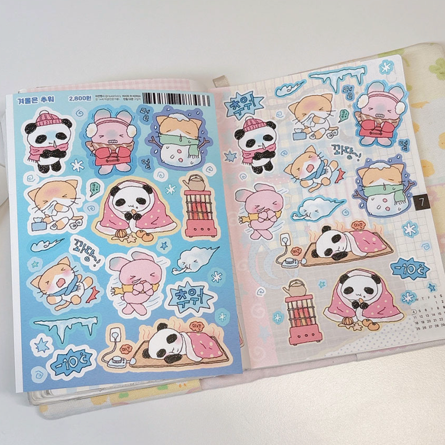 [RY46] NEW Rayeon Fancy 'Winter is So Cold' Matte Sticker Sheet - Rayeon Fancy__korean_sticker_stationery
