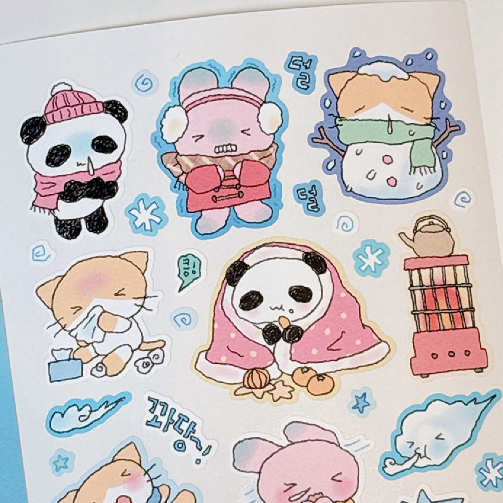 [RY46] NEW Rayeon Fancy 'Winter is So Cold' Matte Sticker Sheet - Rayeon Fancy__korean_sticker_stationery