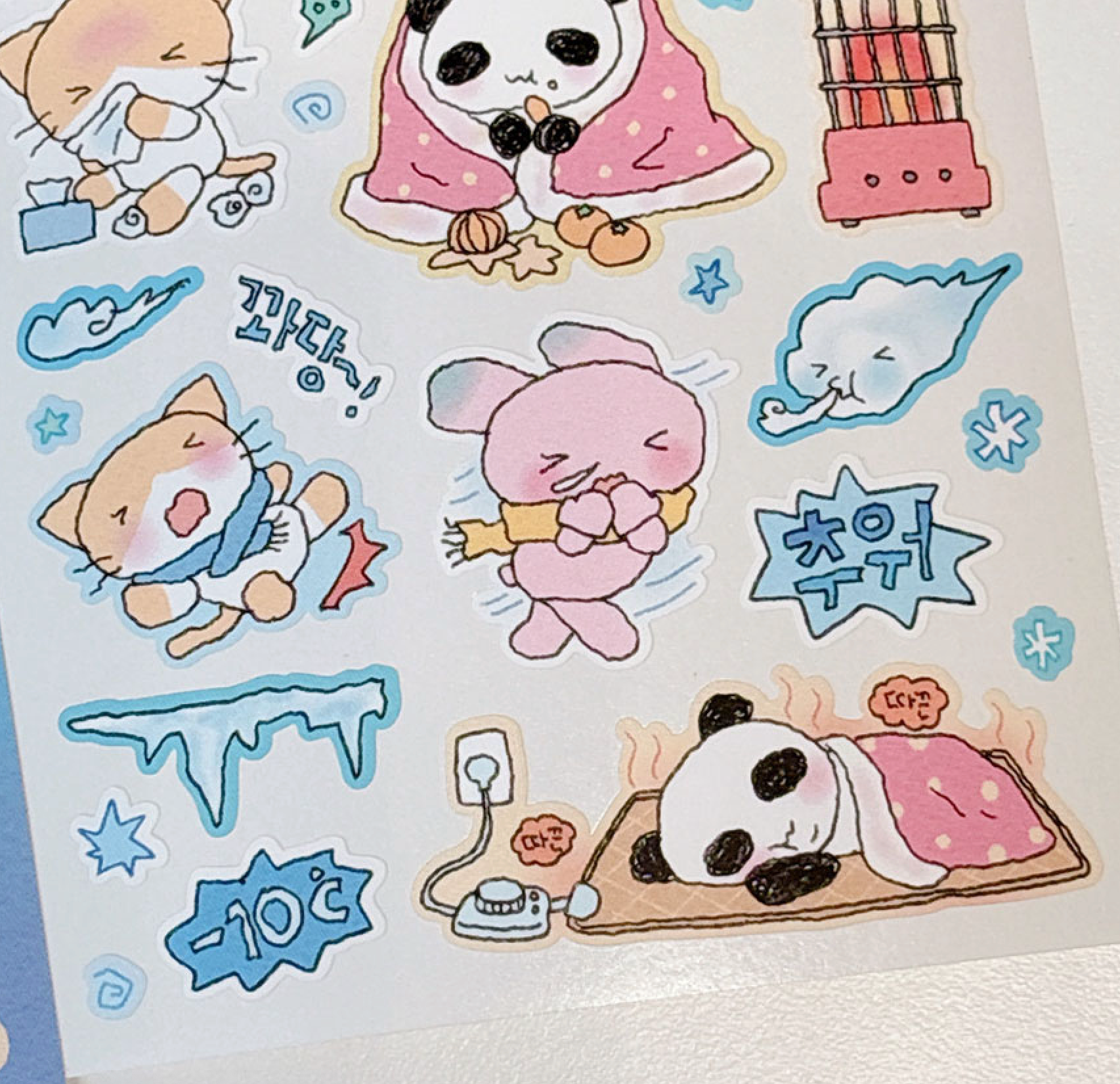 [RY46] NEW Rayeon Fancy 'Winter is So Cold' Matte Sticker Sheet - Rayeon Fancy__korean_sticker_stationery