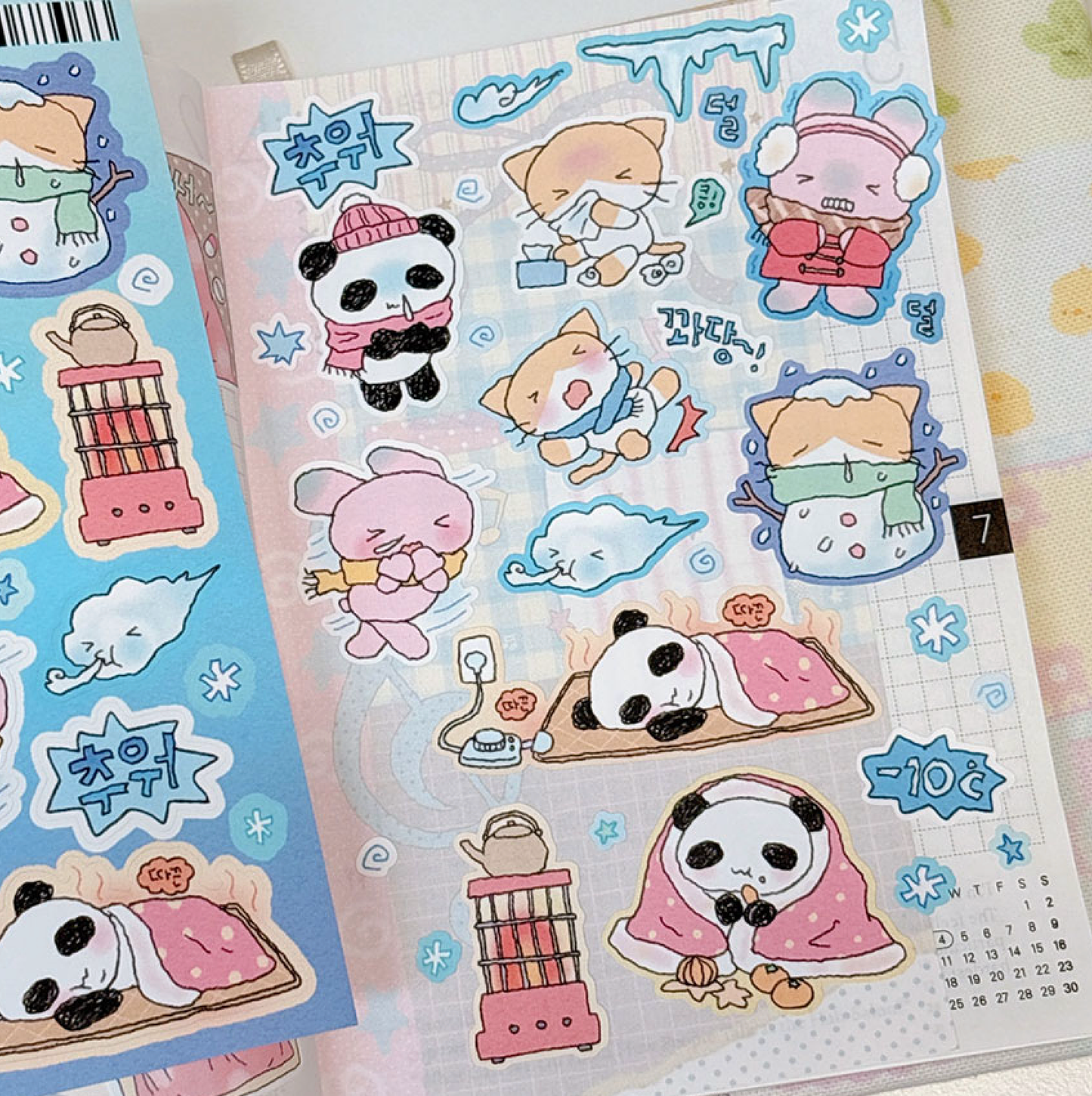[RY46] NEW Rayeon Fancy 'Winter is So Cold' Matte Sticker Sheet - Rayeon Fancy__korean_sticker_stationery