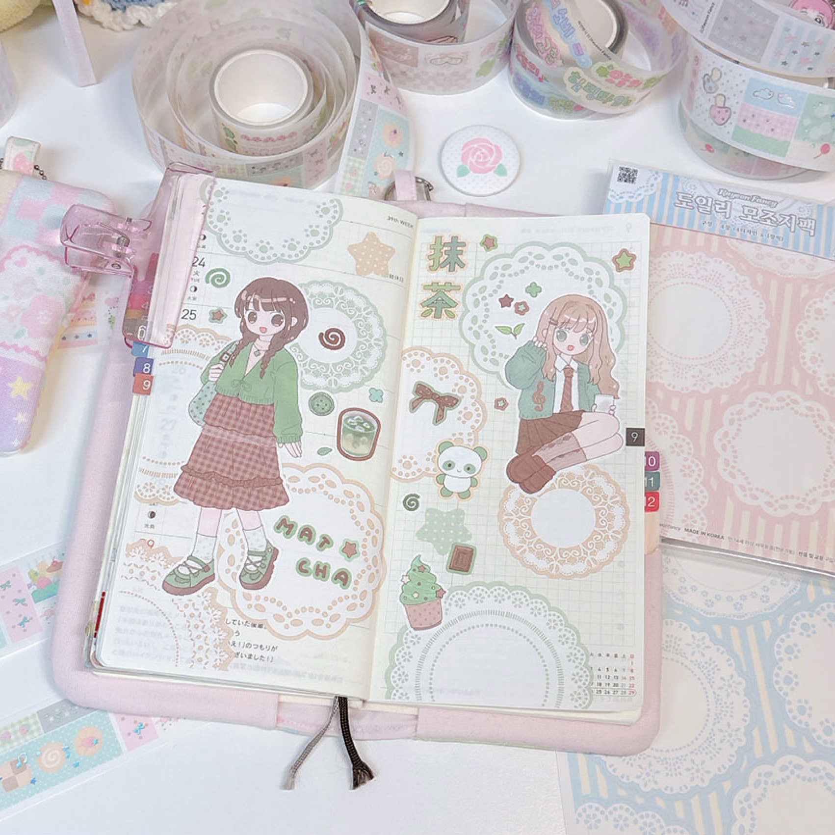 [RY49] NEW Rayeon Fancy 'Dolly Lace' Memo Sticker Sheets Set - Rayeon Fancy__korean_sticker_stationery