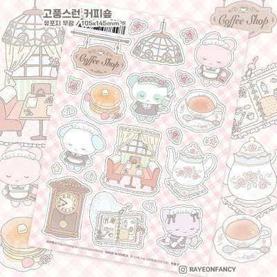 [RY50] NEW Rayeon Fancy 'Elegant Coffee Shop' Matte Sticker Sheet - Rayeon Fancy__korean_sticker_stationery