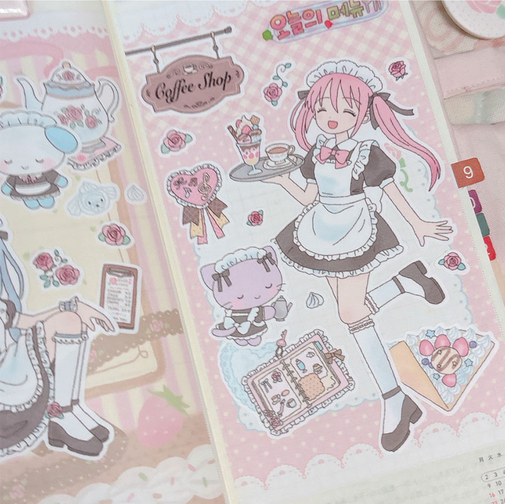 [RY50] NEW Rayeon Fancy 'Elegant Coffee Shop' Matte Sticker Sheet - Rayeon Fancy__korean_sticker_stationery
