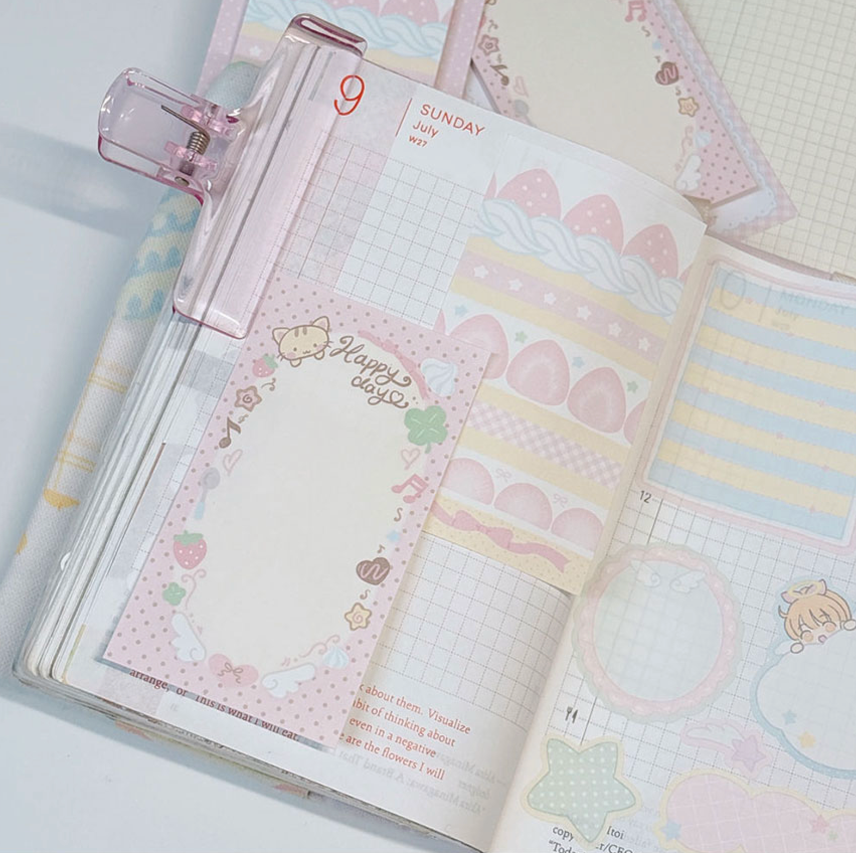 [RY58] NEW Rayeon Fancy 'Vintage Cafe/Strawberry Cake' Sticky Note Pad (options) - Rayeon Fancy_RY58S2 - Strawberry Cake_korean_sticker_stationery