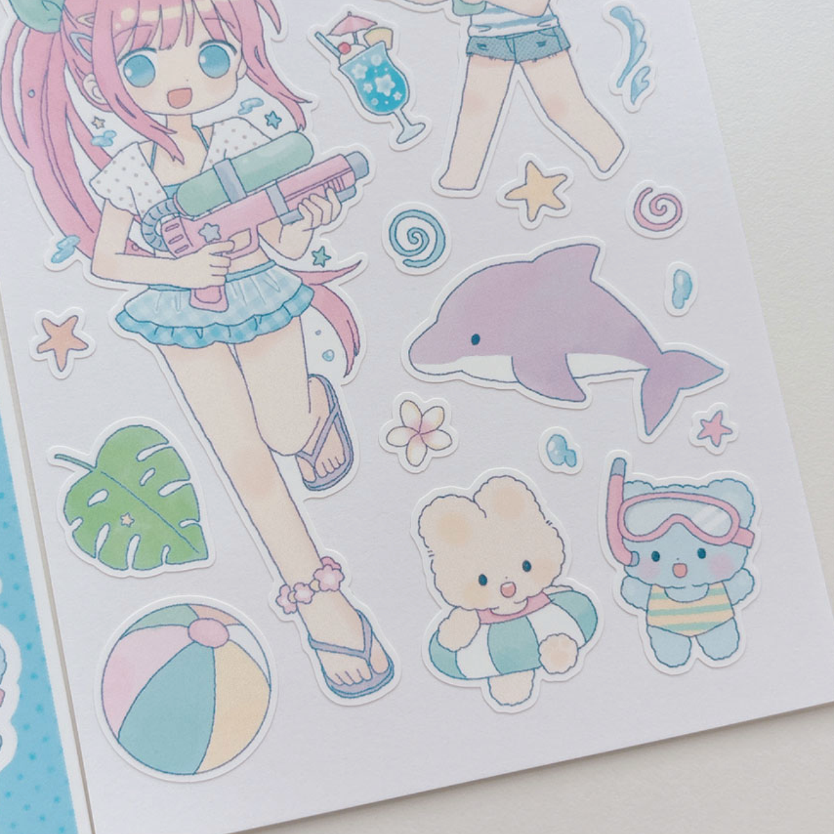 [RY59] NEW Rayeon Fancy 'Water Gun' Matte Sticker Sheet -Rayeon Fancy__korean_sticker_stationery