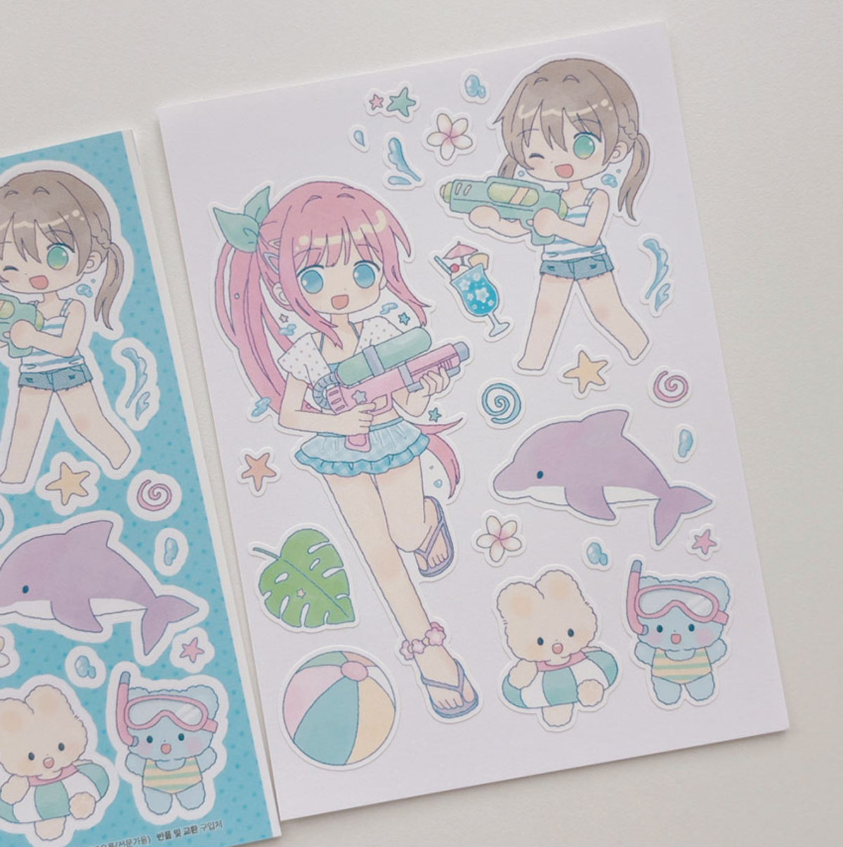 [RY59] NEW Rayeon Fancy 'Water Gun' Matte Sticker Sheet -Rayeon Fancy__korean_sticker_stationery