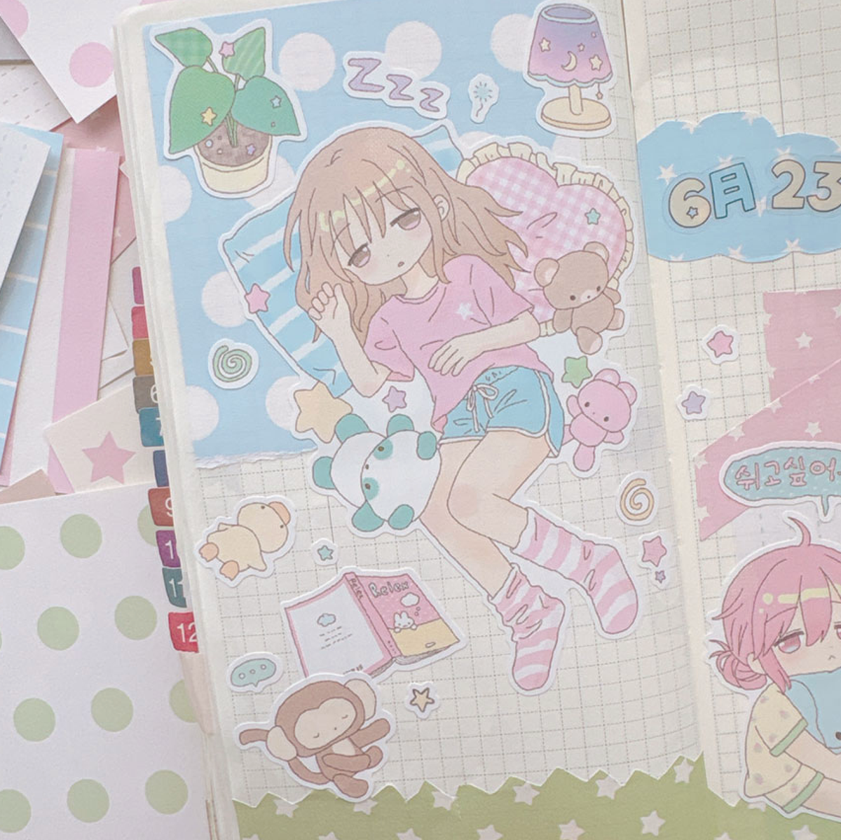 [RY61] NEW Rayeon Fancy 'Need a Rest' Matte Sticker Sheet -Rayeon Fancy__korean_sticker_stationery
