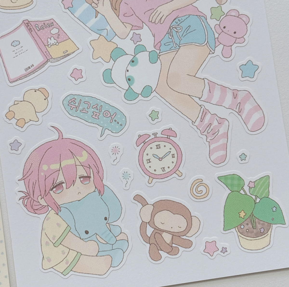 [RY61] NEW Rayeon Fancy 'Need a Rest' Matte Sticker Sheet -Rayeon Fancy__korean_sticker_stationery