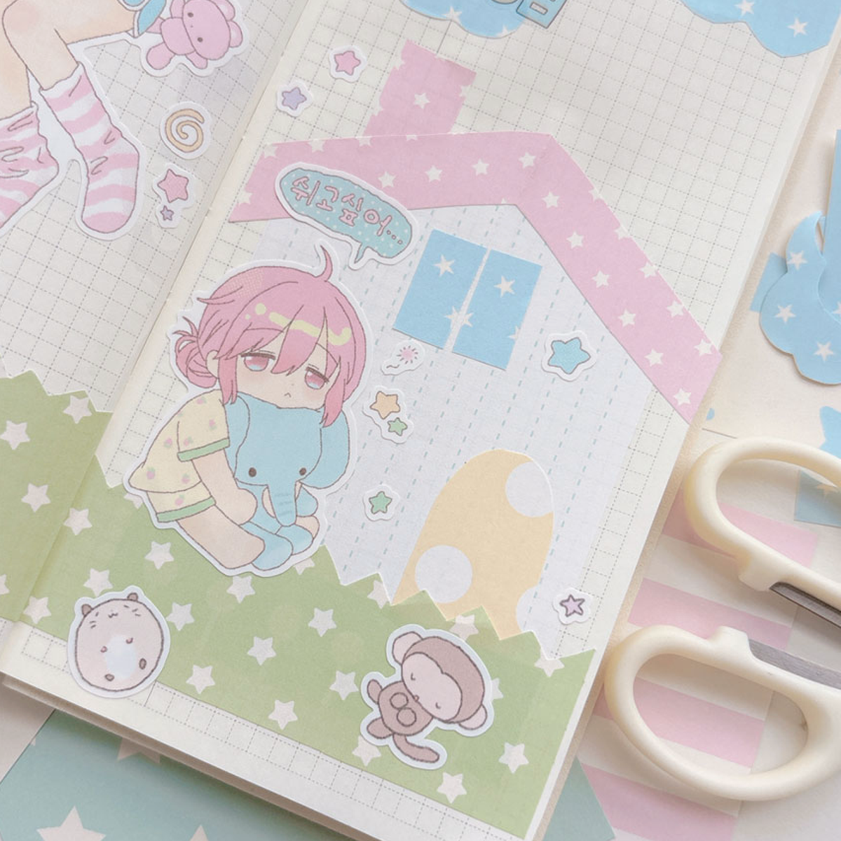 [RY61] NEW Rayeon Fancy 'Need a Rest' Matte Sticker Sheet -Rayeon Fancy__korean_sticker_stationery