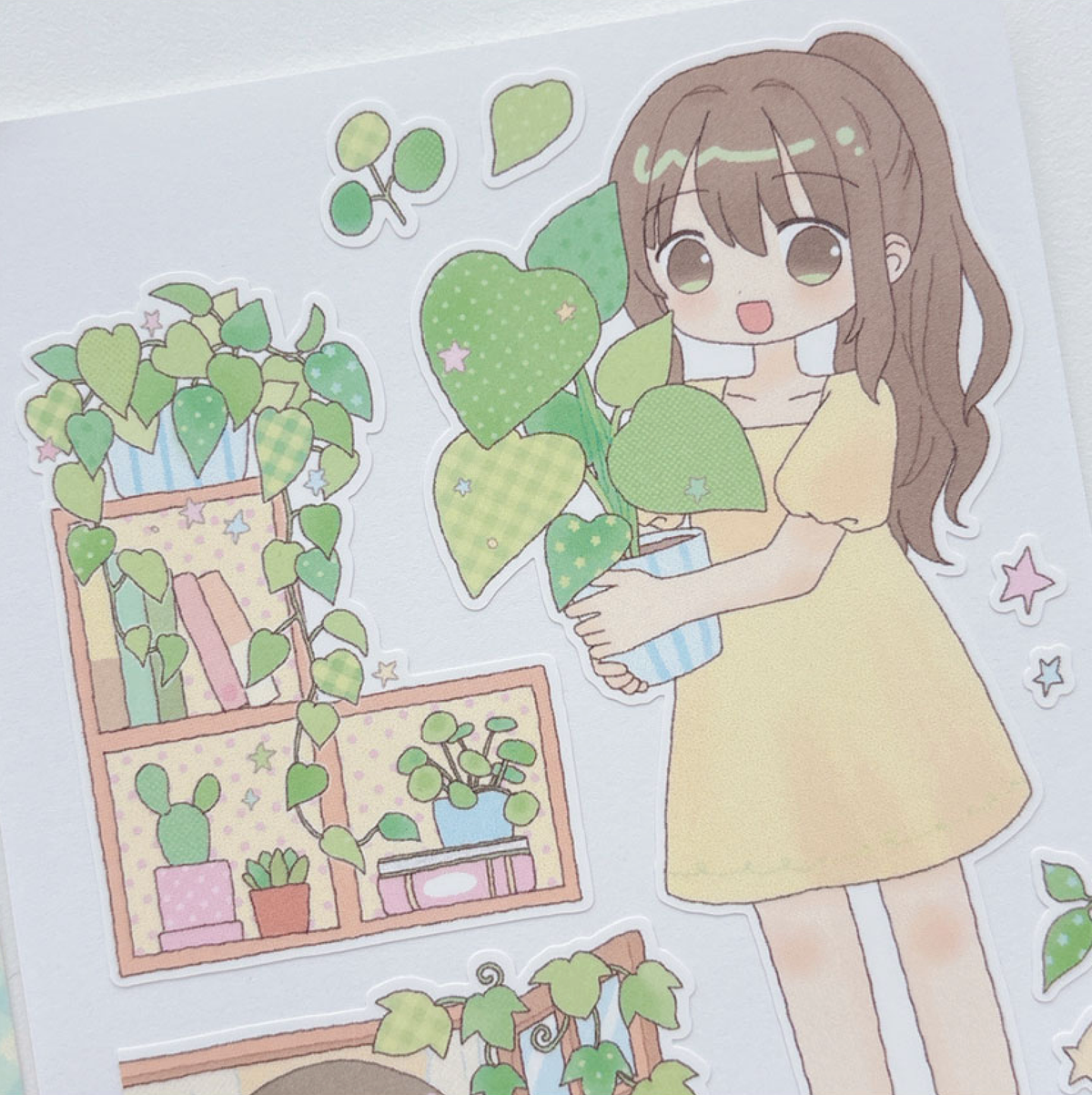 [RY62] NEW Rayeon Fancy 'Filled with Green' Matte Sticker Sheet -Rayeon Fancy__korean_sticker_stationery