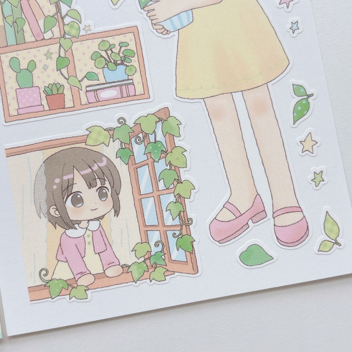 [RY62] NEW Rayeon Fancy 'Filled with Green' Matte Sticker Sheet -Rayeon Fancy__korean_sticker_stationery
