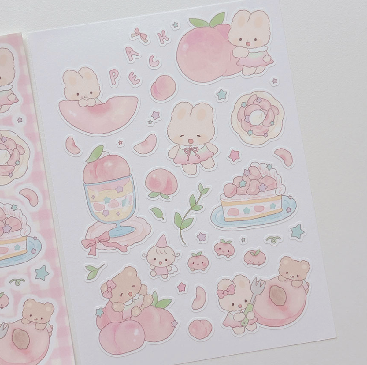 [RY64] NEW Rayeon Fancy 'Peach' Matte Sticker Sheet -Rayeon Fancy__korean_sticker_stationery