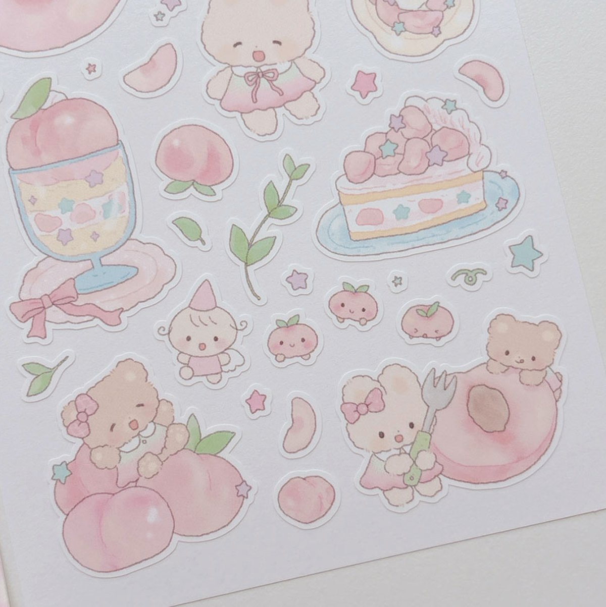 [RY64] NEW Rayeon Fancy 'Peach' Matte Sticker Sheet -Rayeon Fancy__korean_sticker_stationery