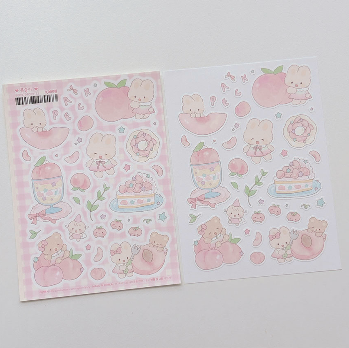 [RY64] NEW Rayeon Fancy 'Peach' Matte Sticker Sheet -Rayeon Fancy__korean_sticker_stationery
