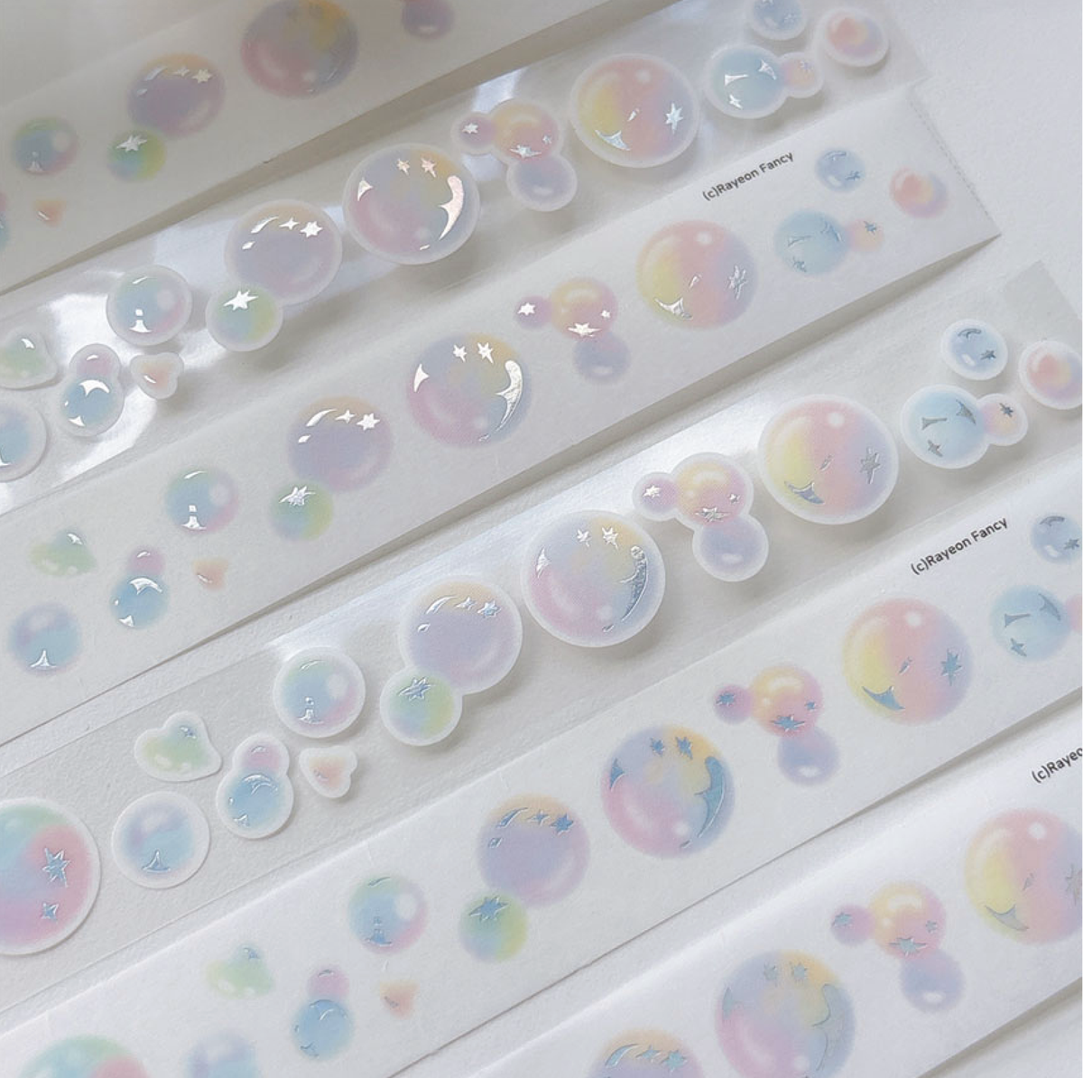 [RY67] NEW Rayeon Fancy 'Bubble' Silver Foil Kisscut Tape -Rayeon Fancy__korean_sticker_stationery