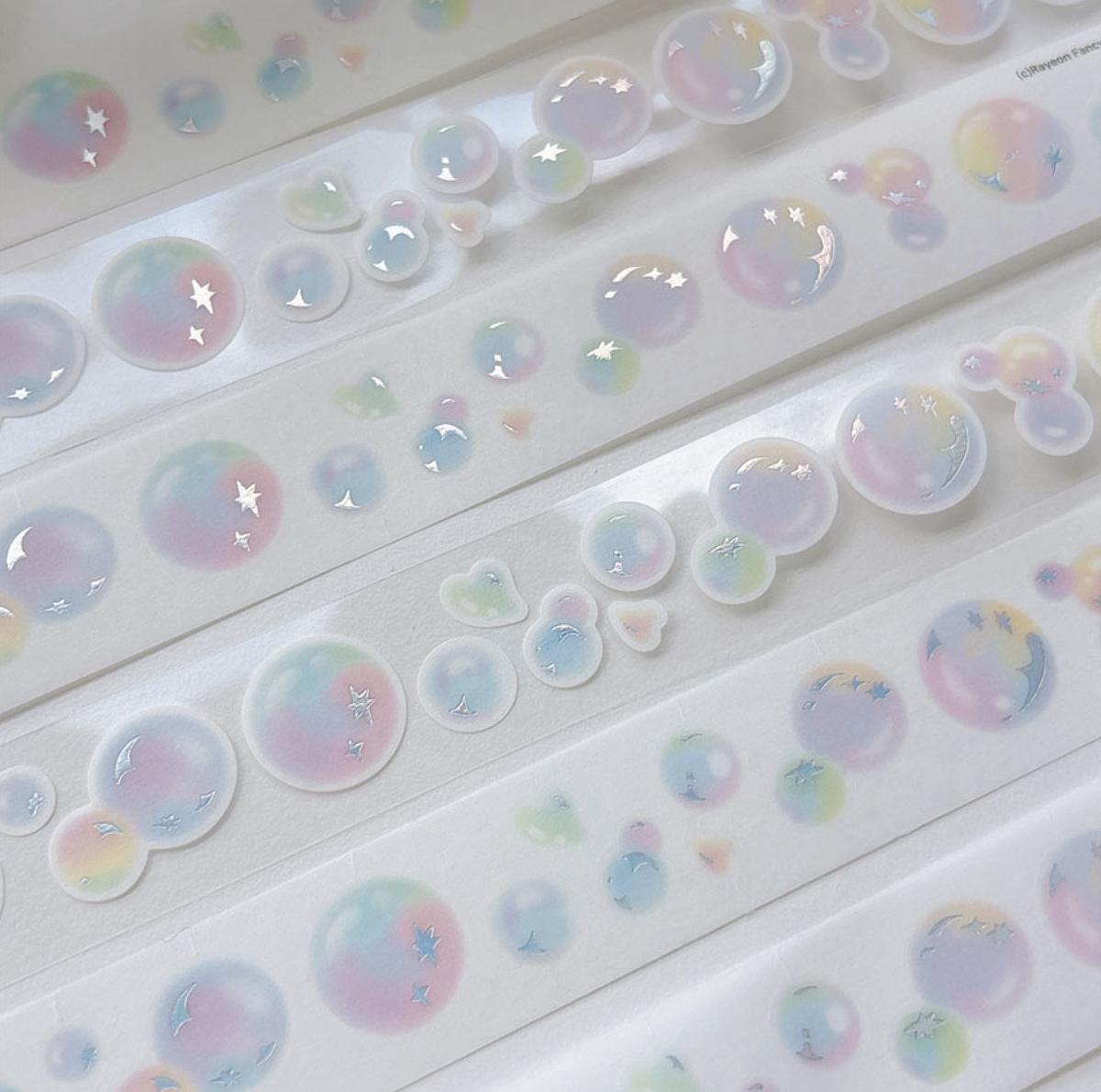 [RY67] NEW Rayeon Fancy 'Bubble' Silver Foil Kisscut Tape -Rayeon Fancy__korean_sticker_stationery