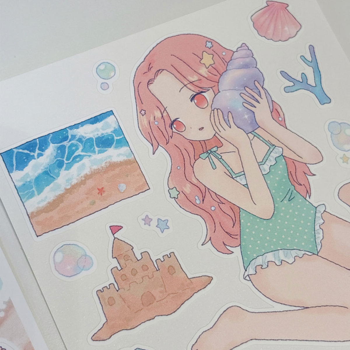 [RY69] NEW Rayeon Fancy 'Sound of Waves' Matte Sticker Sheet -Rayeon Fancy__korean_sticker_stationery
