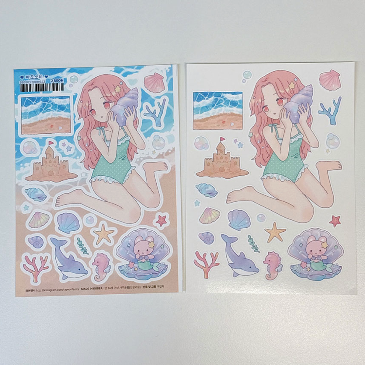 [RY69] NEW Rayeon Fancy 'Sound of Waves' Matte Sticker Sheet -Rayeon Fancy__korean_sticker_stationery