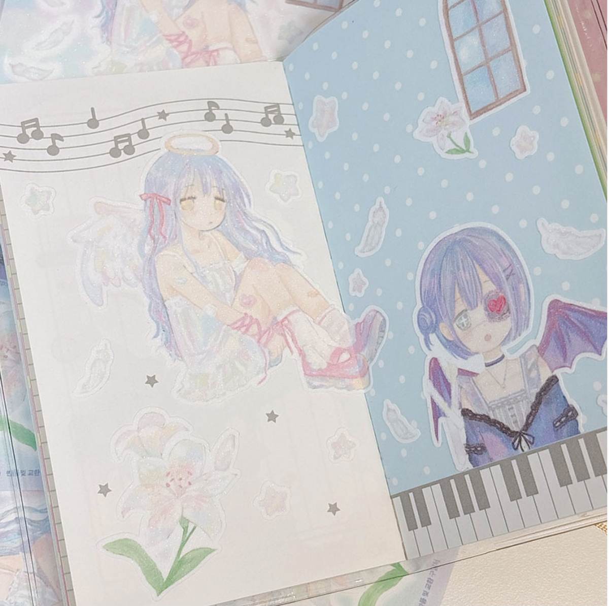 [RY70] NEW Rayeon Fancy 'Time of Purity' Sand Glitter Sticker Sheet -Rayeon Fancy__korean_sticker_stationery
