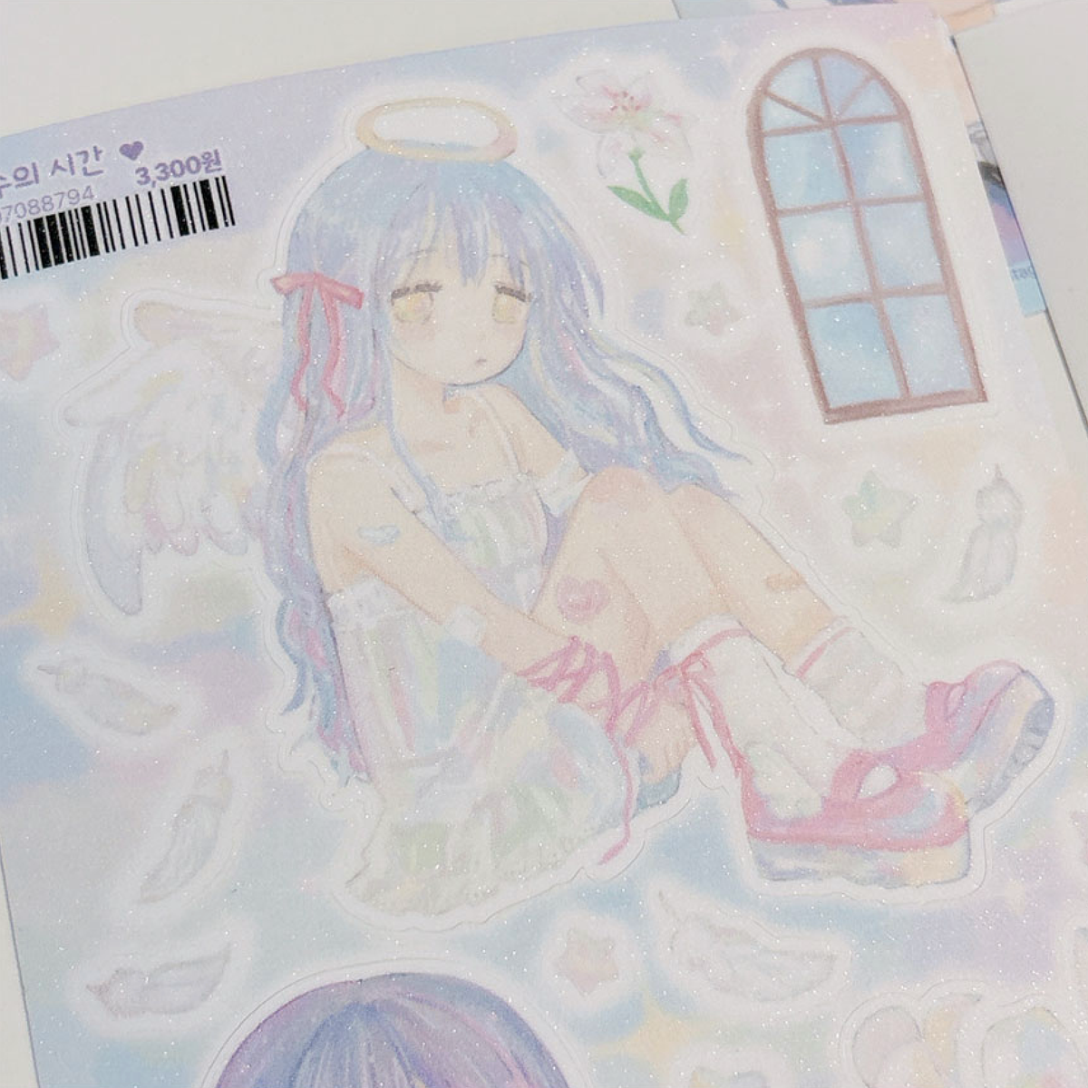 [RY70] NEW Rayeon Fancy 'Time of Purity' Sand Glitter Sticker Sheet -Rayeon Fancy__korean_sticker_stationery