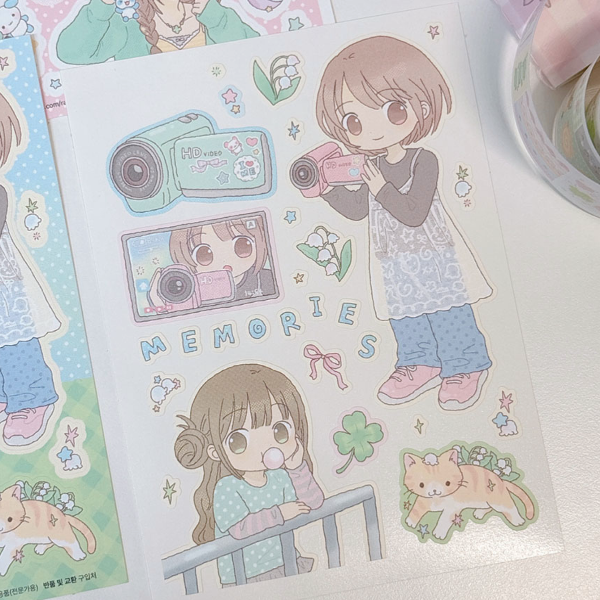 [RY72] NEW Rayeon Fancy 'Memories' Matte Sticker Sheet -Rayeon Fancy__korean_sticker_stationery
