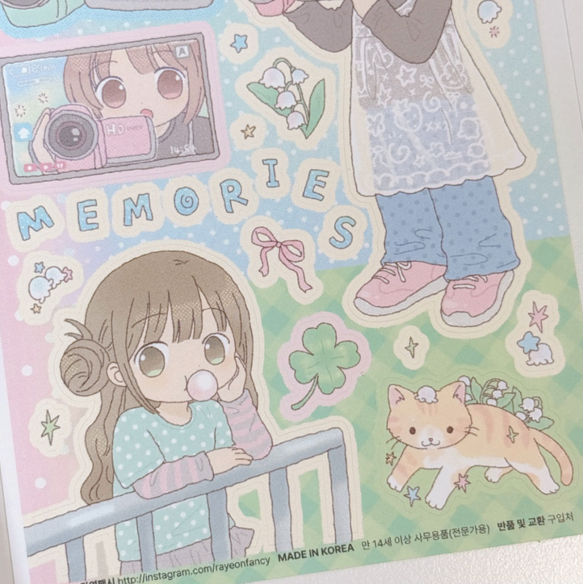 [RY72] NEW Rayeon Fancy 'Memories' Matte Sticker Sheet -Rayeon Fancy__korean_sticker_stationery