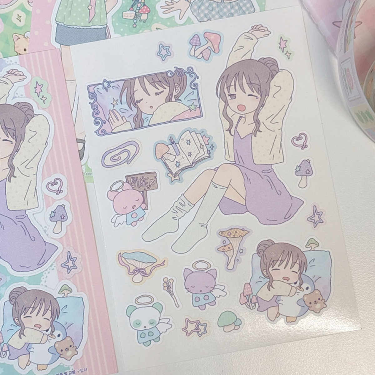 [RY73] NEW Rayeon Fancy 'So Sleepy' Matte Sticker Sheet -Rayeon Fancy__korean_sticker_stationery