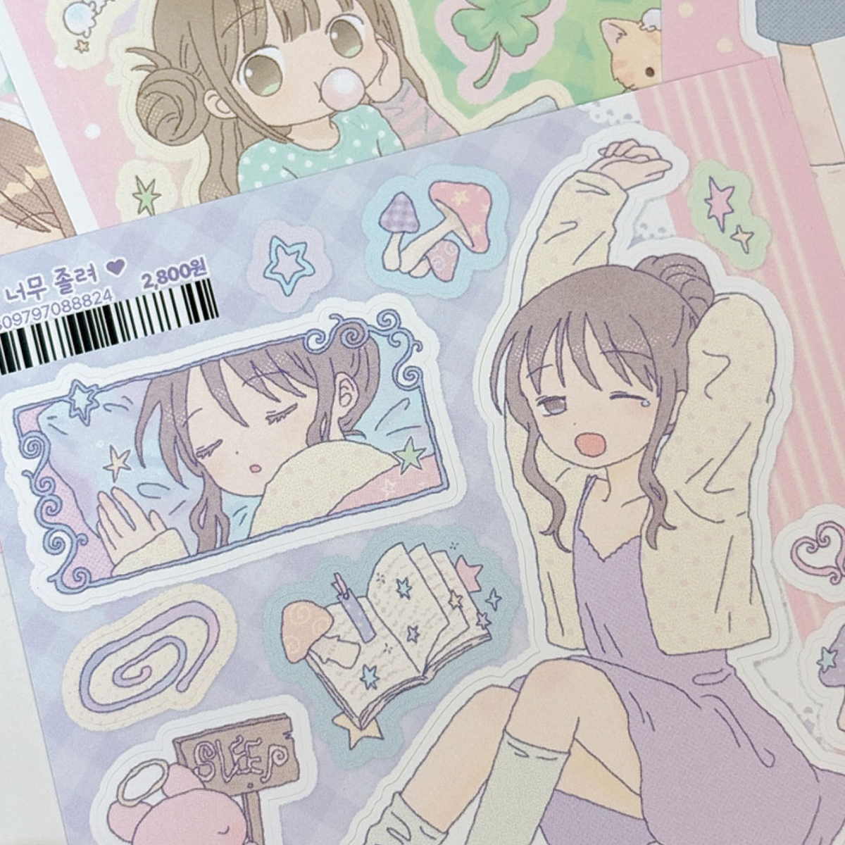 [RY73] NEW Rayeon Fancy 'So Sleepy' Matte Sticker Sheet -Rayeon Fancy__korean_sticker_stationery