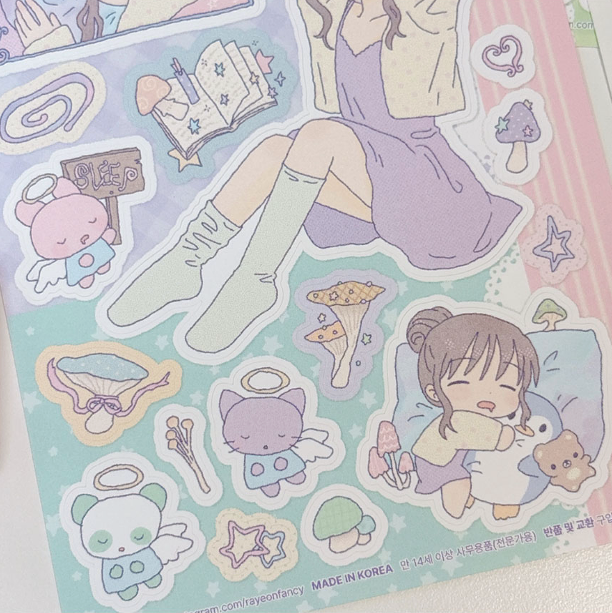 [RY73] NEW Rayeon Fancy 'So Sleepy' Matte Sticker Sheet -Rayeon Fancy__korean_sticker_stationery