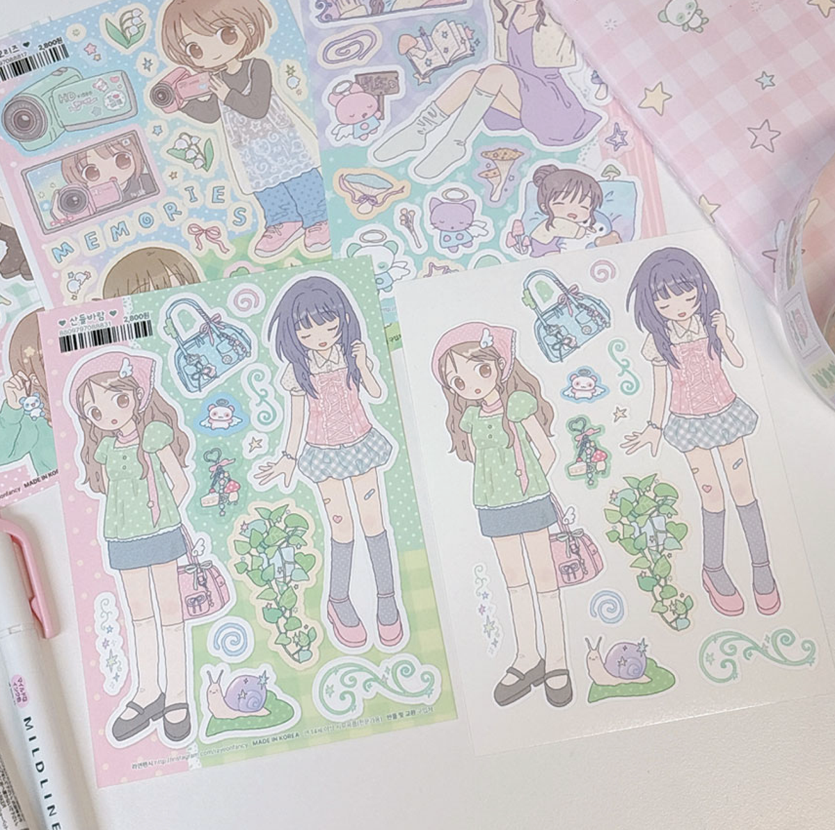 [RY74] NEW Rayeon Fancy 'Breeze' Matte Sticker Sheet -Rayeon Fancy__korean_sticker_stationery
