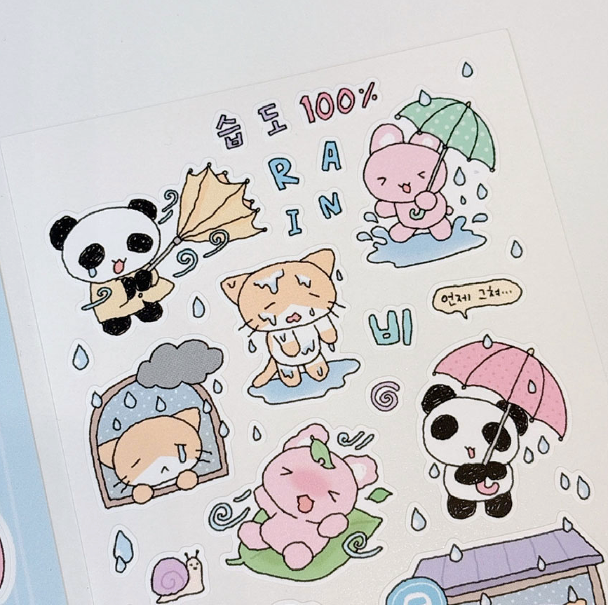 [RY75] NEW Rayeon Fancy 'Humidity 100%' Matte Sticker Sheet -Rayeon Fancy__korean_sticker_stationery