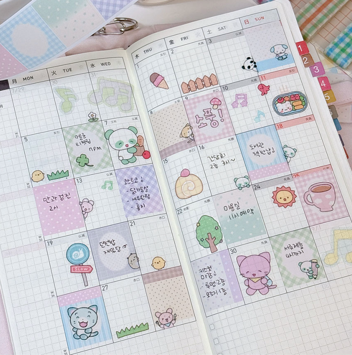 [RY77] NEW Rayeon Fancy 'Square Memo Monthly' Memo Sticker Kisscut Tape -Rayeon Fancy__korean_sticker_stationery