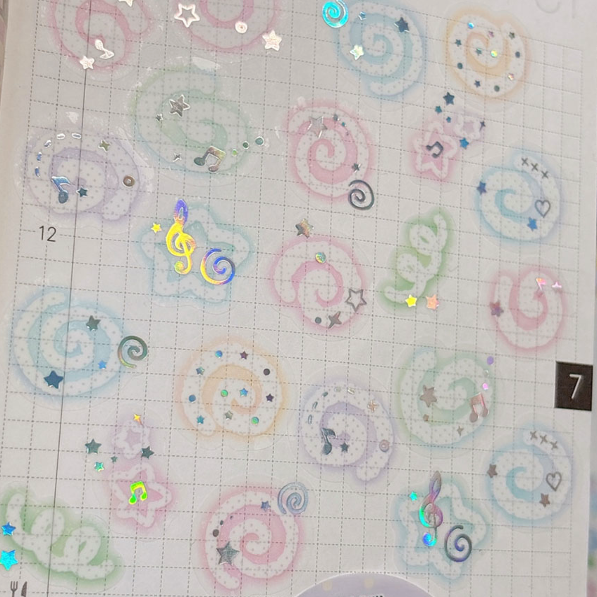 [RY78] NEW Rayeon Fancy 'Swirls' Clear Silver Foil Kisscut Tape -Rayeon Fancy__korean_sticker_stationery