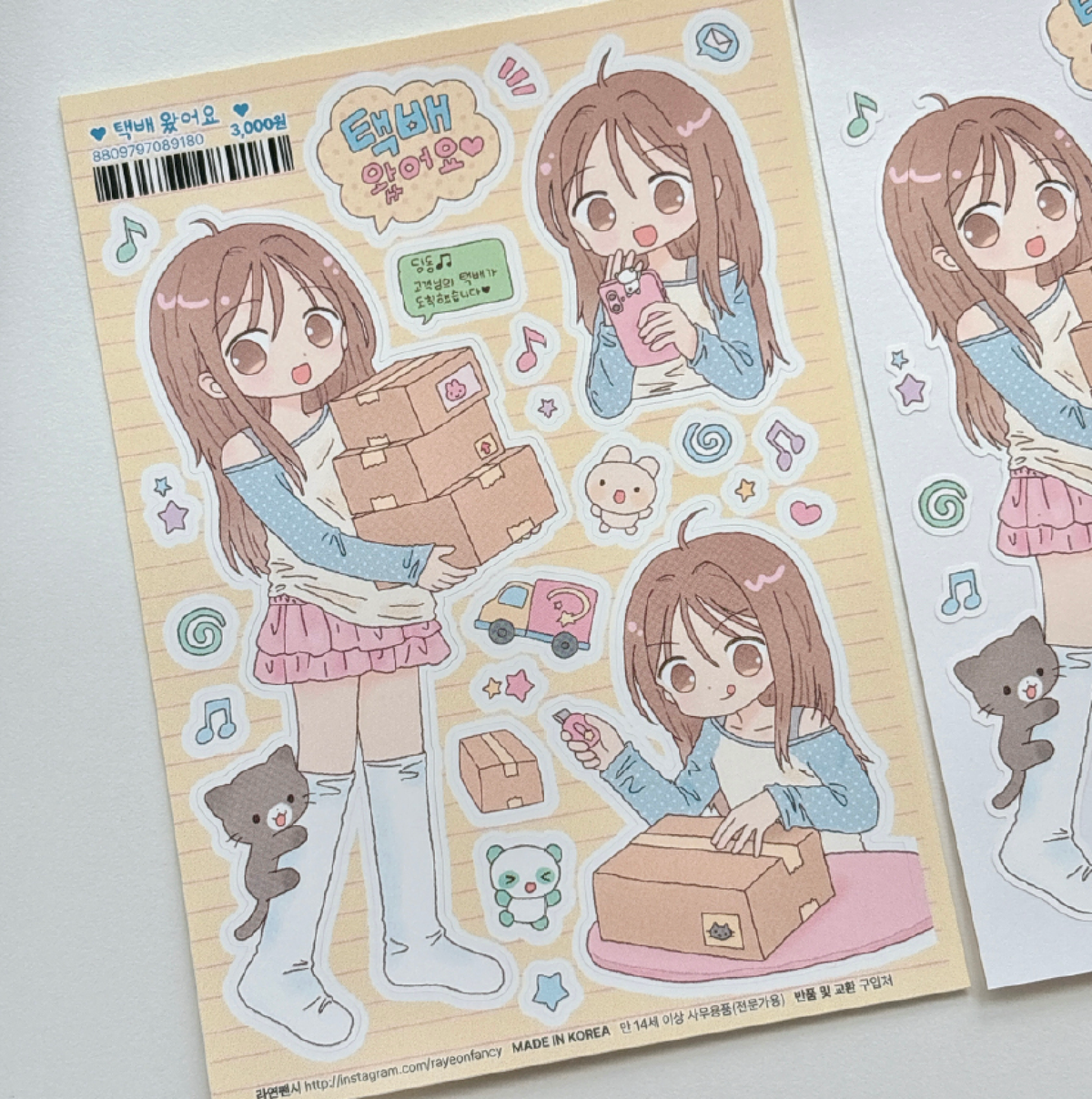 [RY79] NEW Rayeon Fancy 'Package is Here' Matte Sticker Sheet -Rayeon Fancy__korean_sticker_stationery