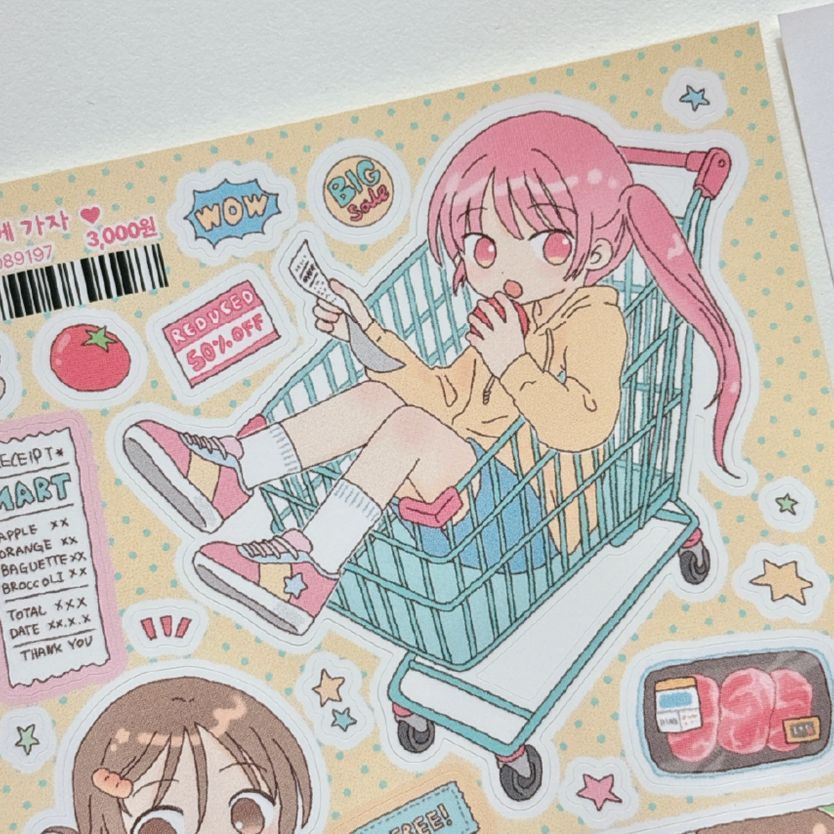 [RY80] NEW Rayeon Fancy 'Let's Go the the Market' Matte Sticker Sheet -Rayeon Fancy__korean_sticker_stationery