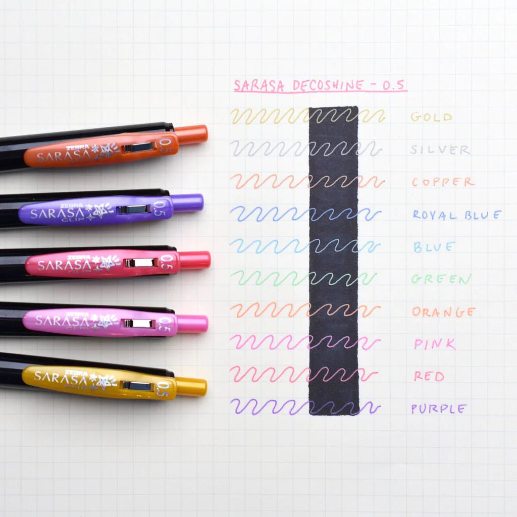 [SA04] Sarasa Clip Gel Pen Decoshine Color 0.5 mm (9 color options) - Sarasa_SA04S9 - Pink_korean_sticker_stationery
