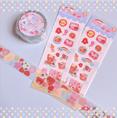 [SK18] Seolkee Lunch Box 25mm Glitter Kisscut Masking Tape - Seolkee__korean_sticker_stationery