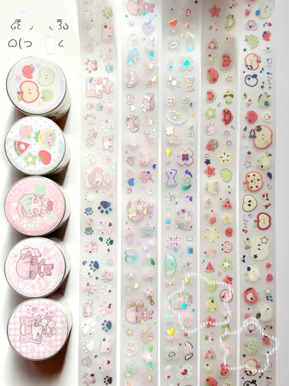 [SK32] Seolkee 'Clear Silver Foil' Kisscut Masking Tapes (options) - Seolkee_SK32S5 - A Piece of Fruits_korean_sticker_stationery