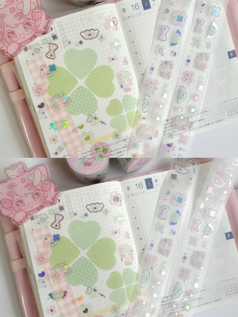 [SK32] Seolkee 'Clear Silver Foil' Kisscut Masking Tapes (options) - Seolkee_SK32S5 - A Piece of Fruits_korean_sticker_stationery