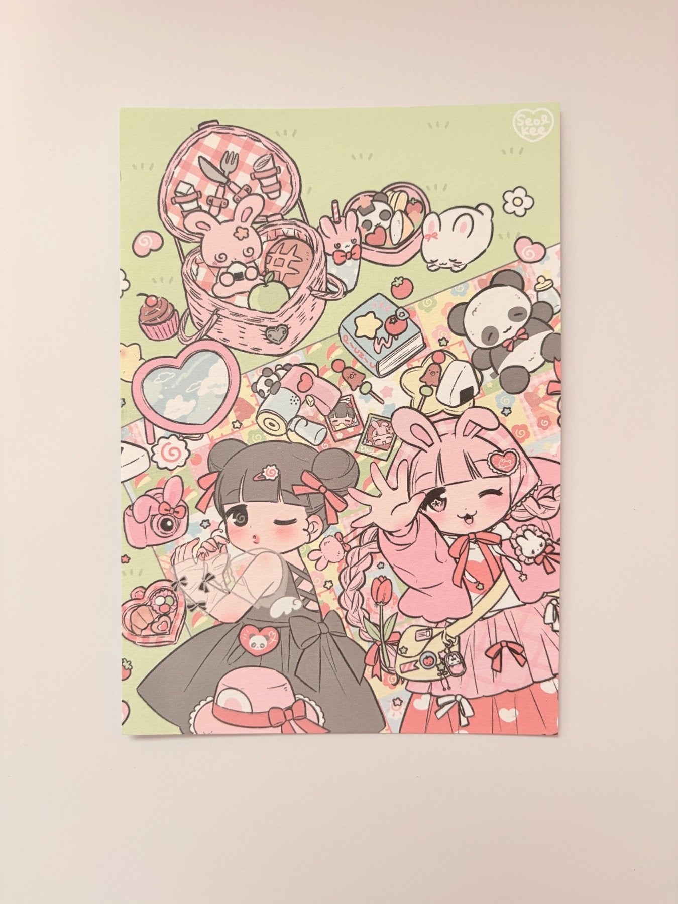 [SK33] Seolkee 'Bento Girls' Sticker Pack (Single/Pack) - Seolkee_SK33S3 - Mini - me: Pink Bunny_korean_sticker_stationery