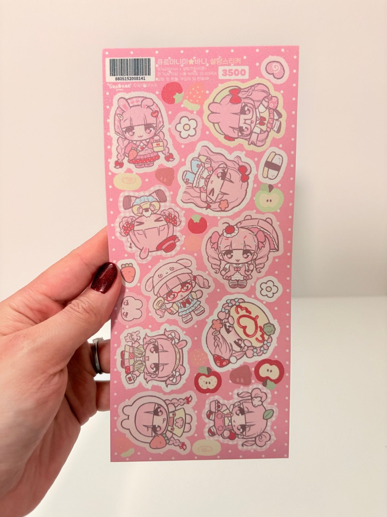 [SK33] Seolkee 'Bento Girls' Sticker Pack (Single/Pack) - Seolkee_SK33S3 - Mini - me: Pink Bunny_korean_sticker_stationery