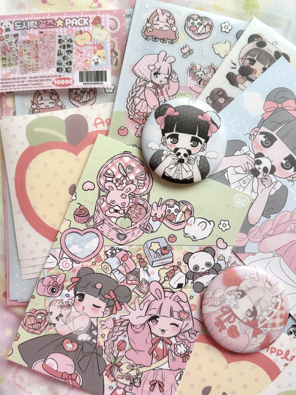 [SK33] Seolkee 'Bento Girls' Sticker Pack (Single/Pack) - Seolkee_SK33 - Pack_korean_sticker_stationery