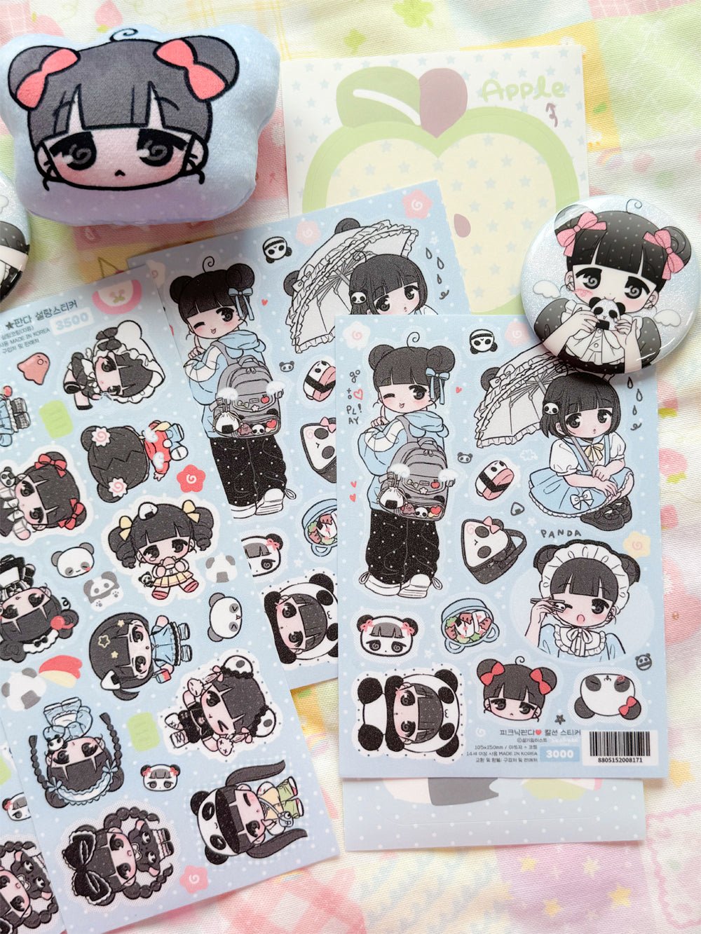 [SK34] Seolkee 'Picnic Girls' Sticker Sheet (options) - Seolkee_SK34S2 - Pink Bunny_korean_sticker_stationery