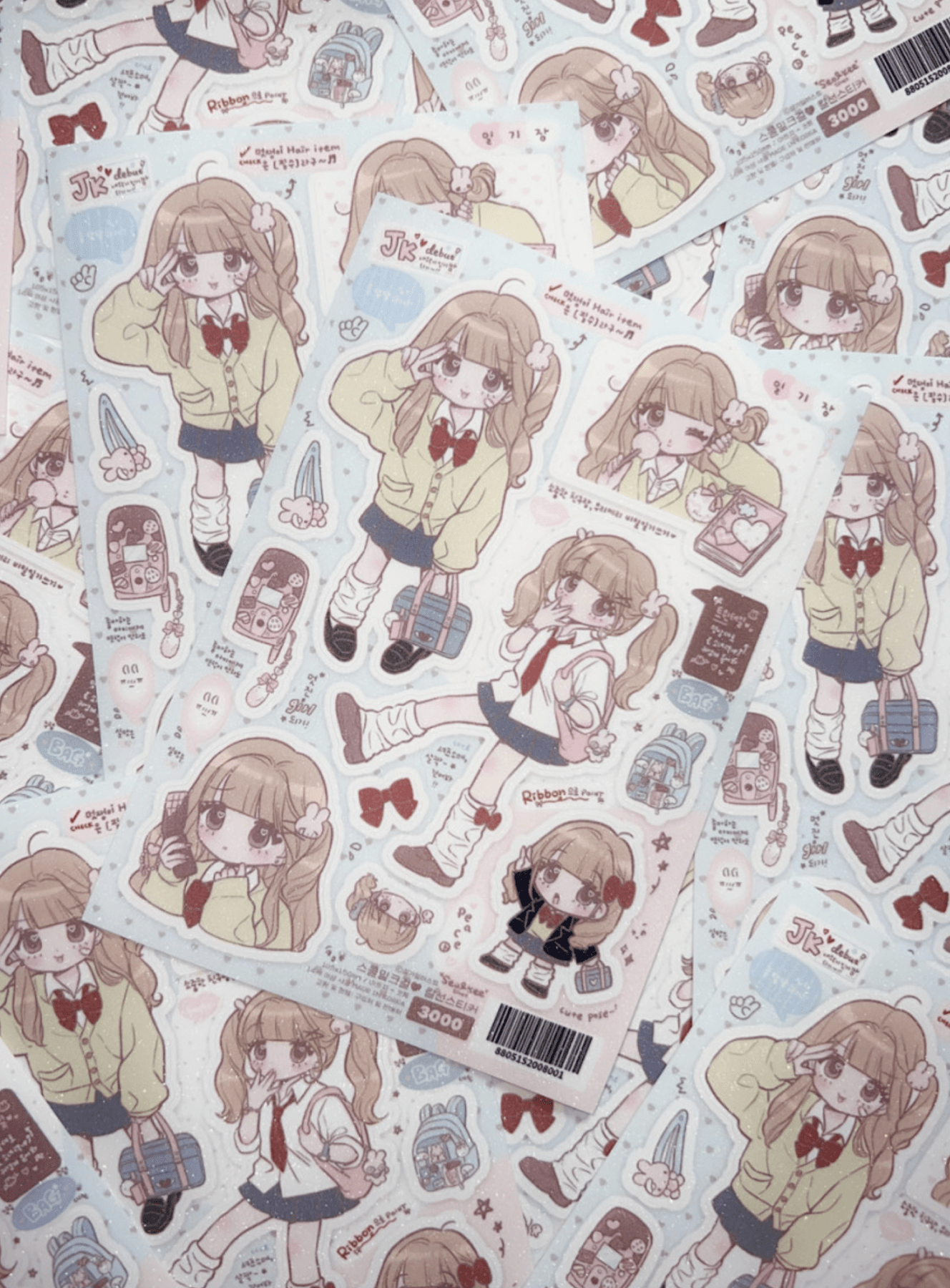 [SK37] Seolkee 'Cutie Milk School' Sticker Pack (Single/Pack) - Seolkee_SK37S2 - School Milk Girl_korean_sticker_stationery
